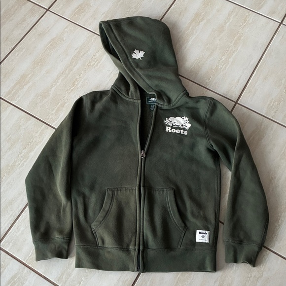 Roots Green Sweater Size 7-8 - Picture 8 of 8